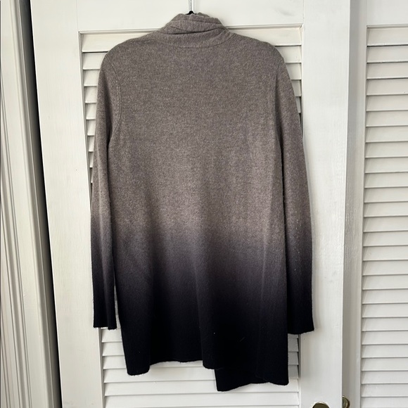 Bloomingdale's Brown and Black Cardigan with Shawl Collar - Picture 2 of 5